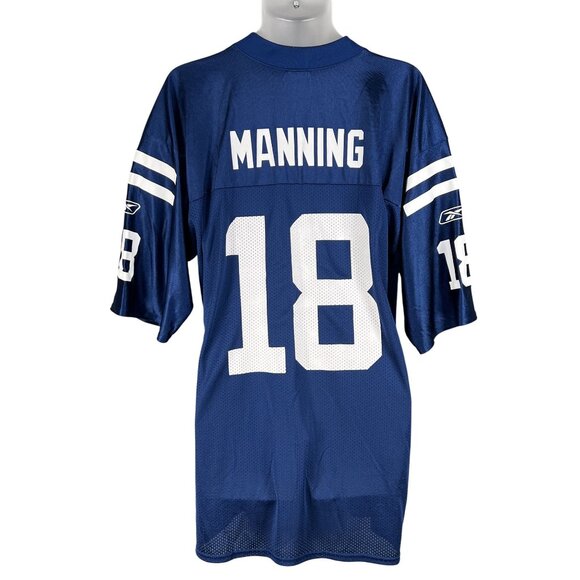 Reebok NFL Indianapolis Colts #18 Peyton Manning Mens L On Field Home Jersey - Picture 7 of 15